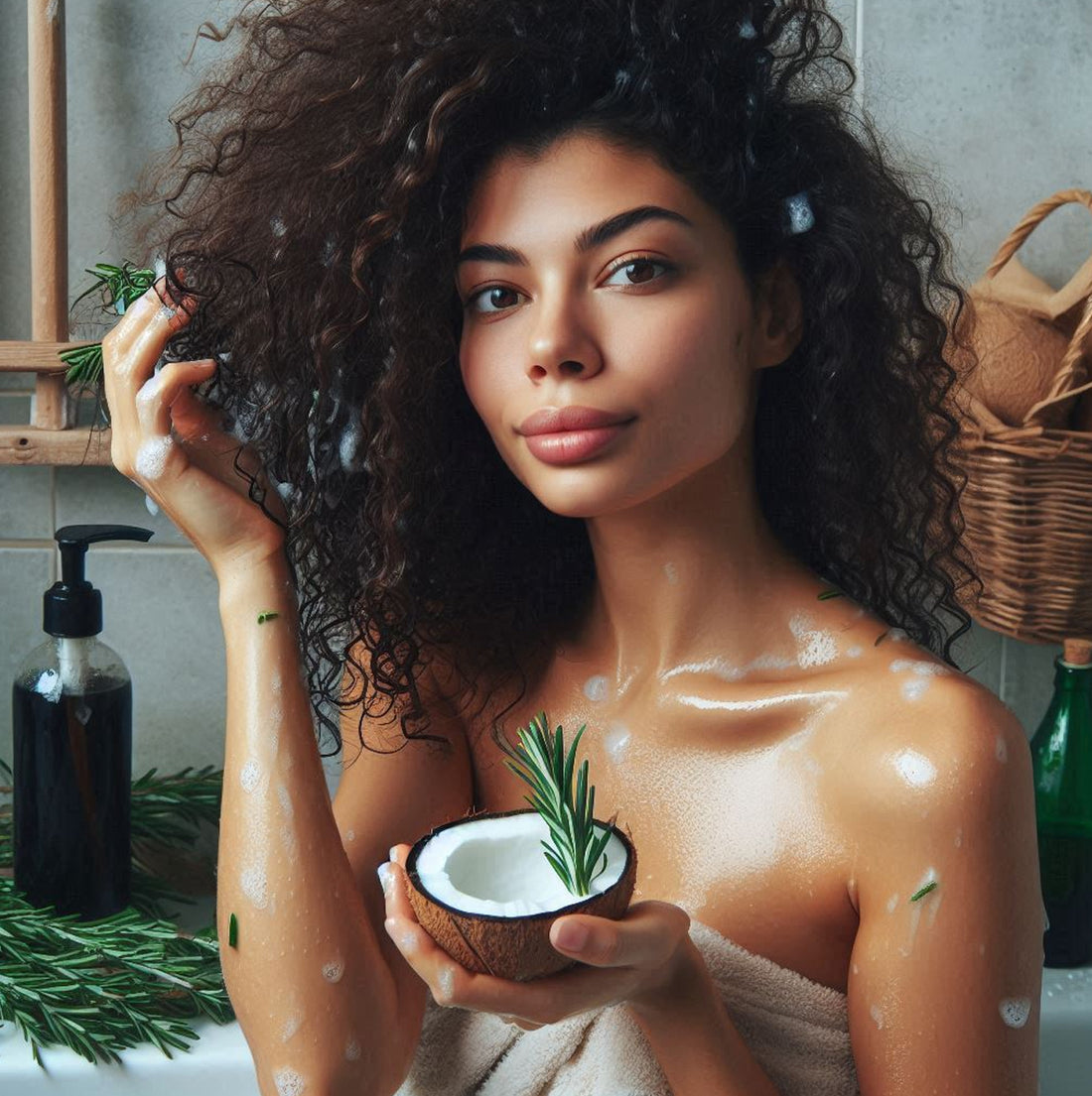 SHAMPOO SOLIDO - capelli ricci - con olio di cocco - e olio essenziale - di rosmarino - Jules AMonì cosmetiques