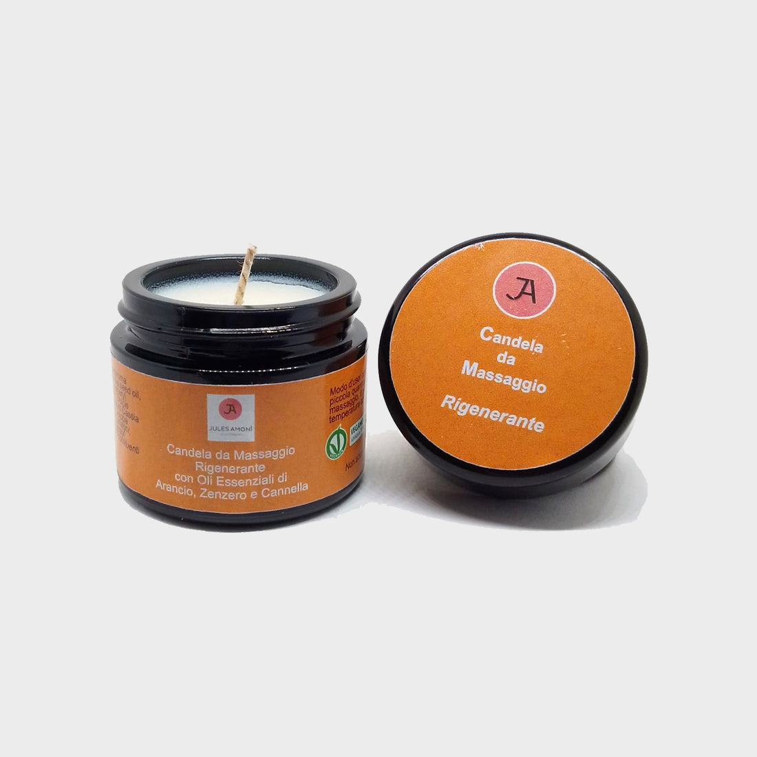 Candela Rigenerante- oli essenziali di arancio cannella e zenzero - Jules Amonì cosmetiques
